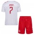 Maillot de foot Danemark Mathias Jensen #7 Extérieur vêtements enfant Europe 2024 Manches Courtes (+ pantalon court)